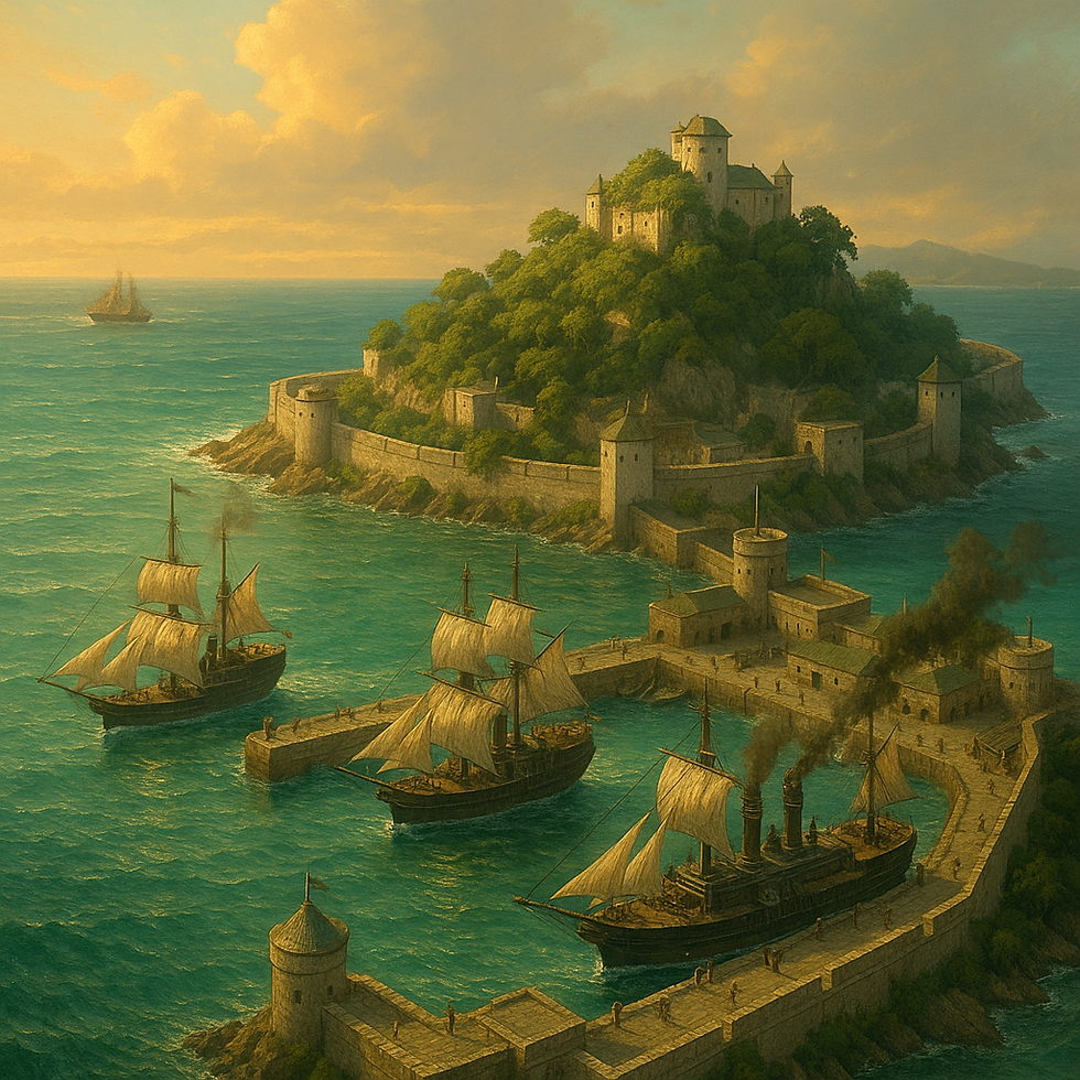 Puerto naval en la isla Mintumbasyalma