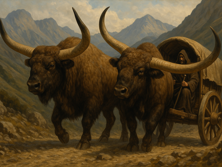 Tatanka cruzando Dilias Eisil, halando un carruaje