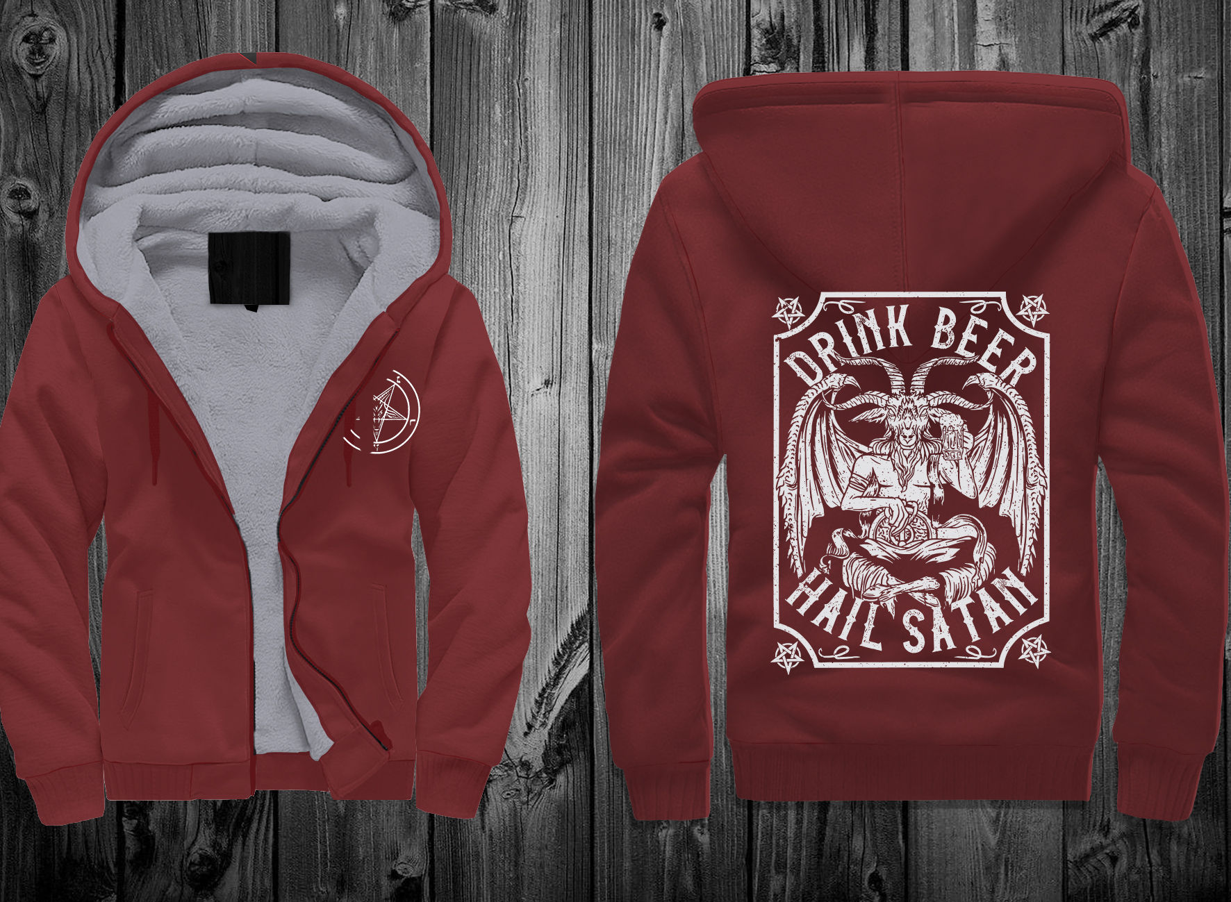 JACKET WINTER DRINK BEER HAIL SATAN