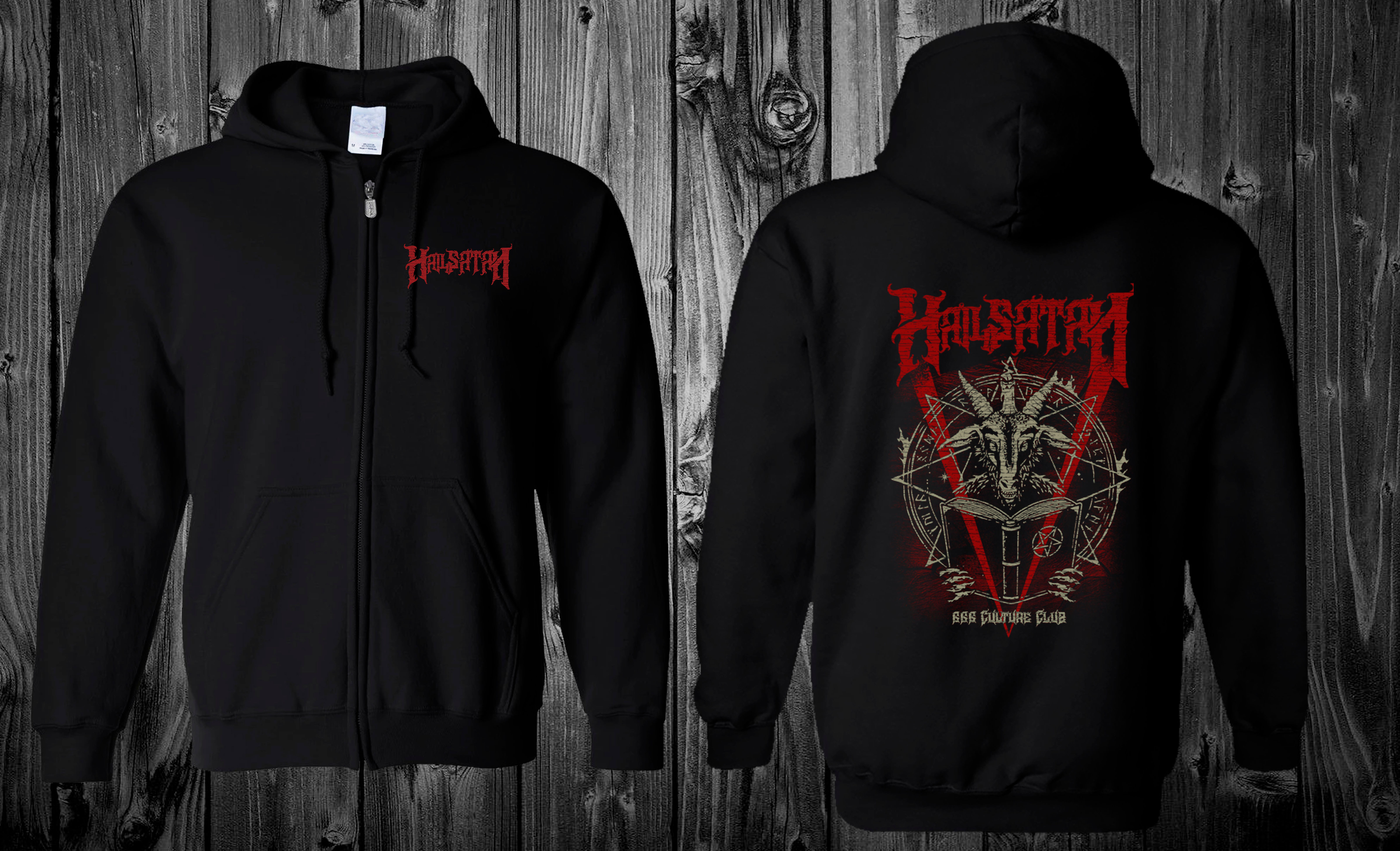 HOODIE ZIPPER HAIL SATAN