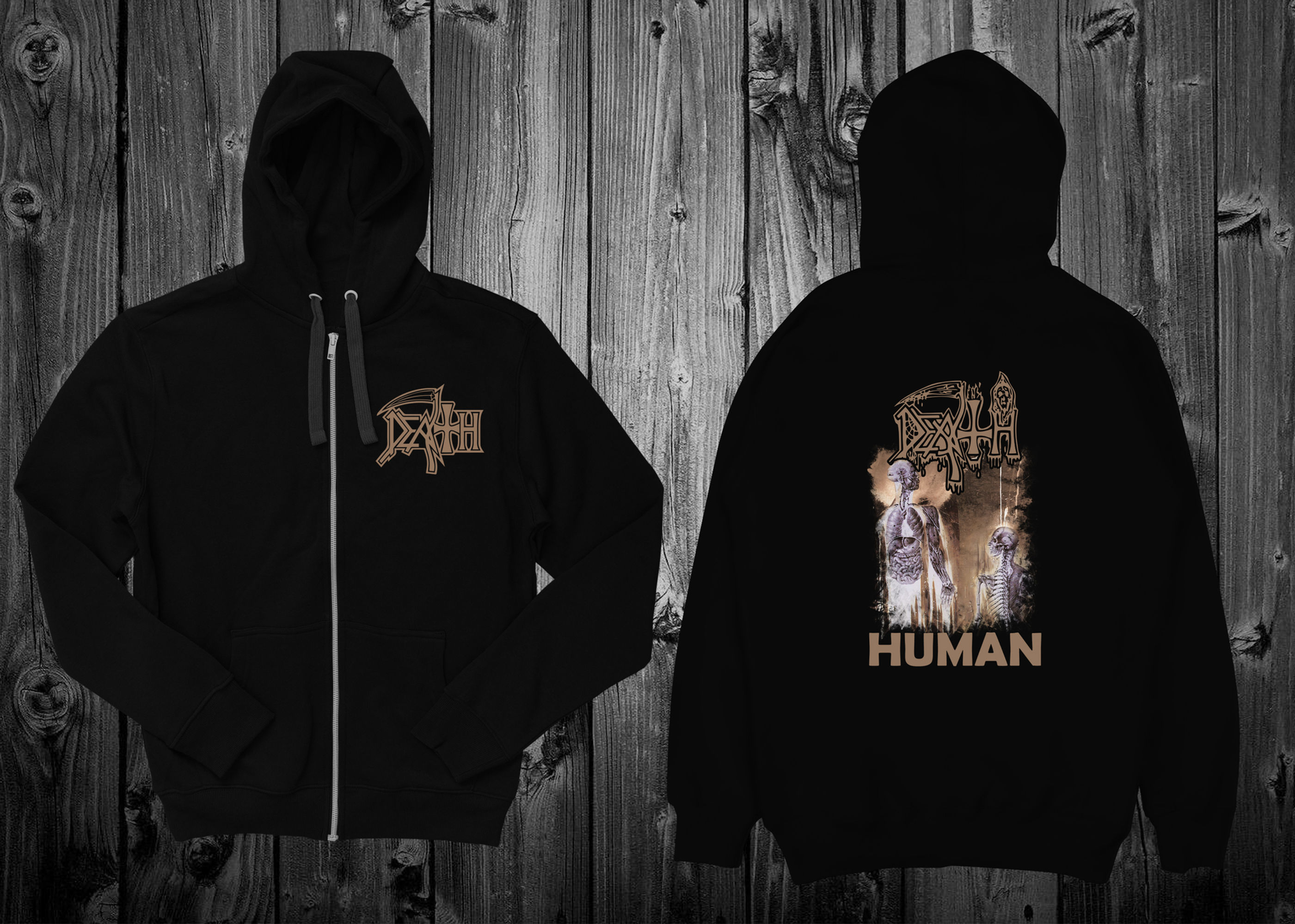 HOODIE ZIPPER DEATH HUMAN