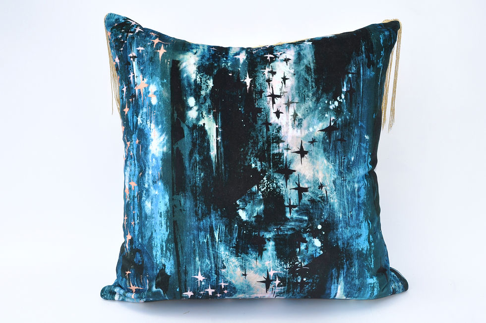Thumbnail: BARDOT velvet cushion in ELECTRIC BLUE