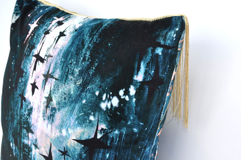 Thumbnail: BARDOT velvet cushion in ELECTRIC BLUE