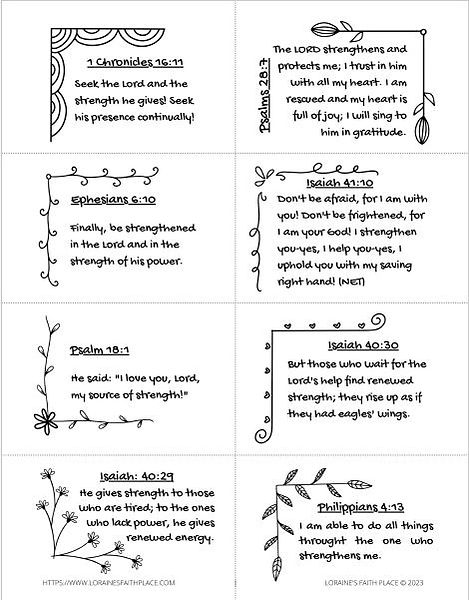 Example of the verses to print out
