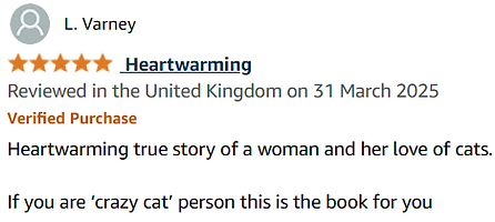 Review from Amazon of Frank from Funchal meets Dancer: A story of barriers, determination and cats