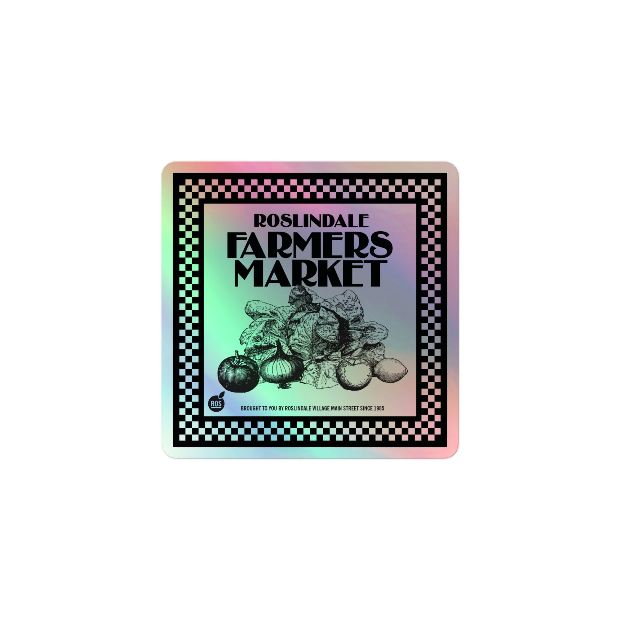 Retro Farmers Market Holographic Sticker