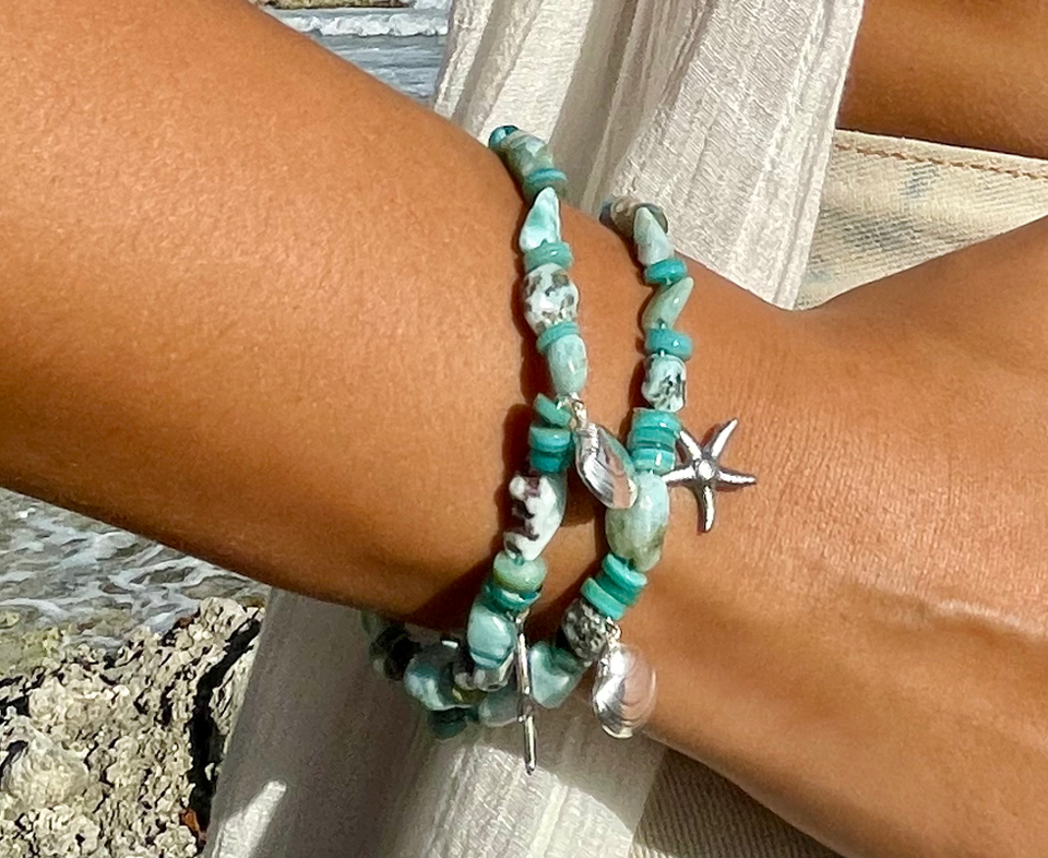 Bracelets turquoise et étoile de mer