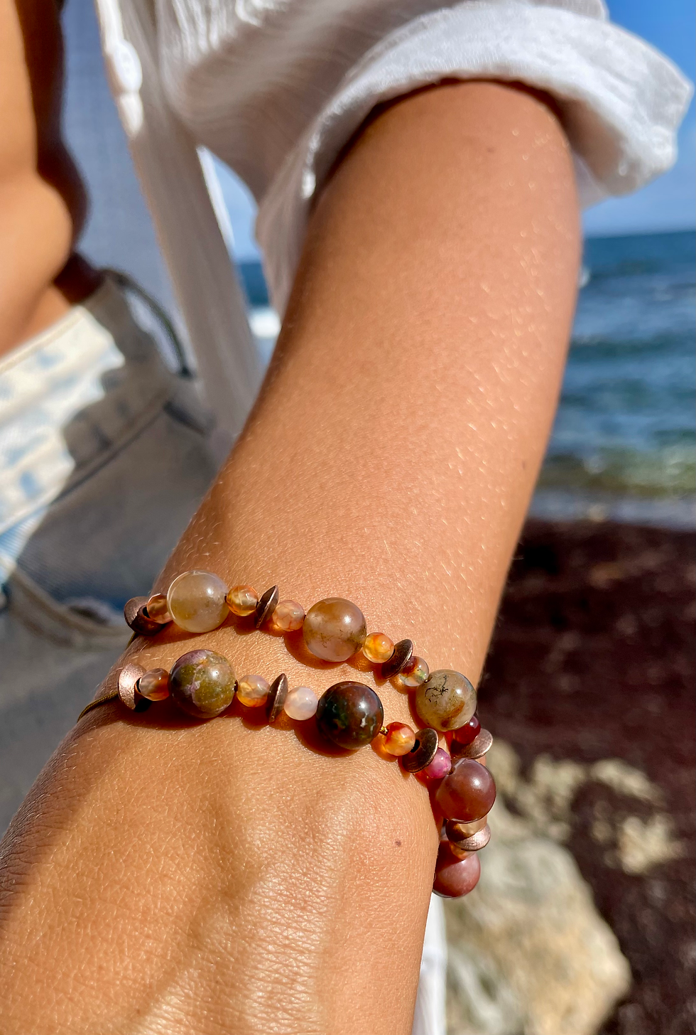 Miniature : Bracelet  Agate Orangé