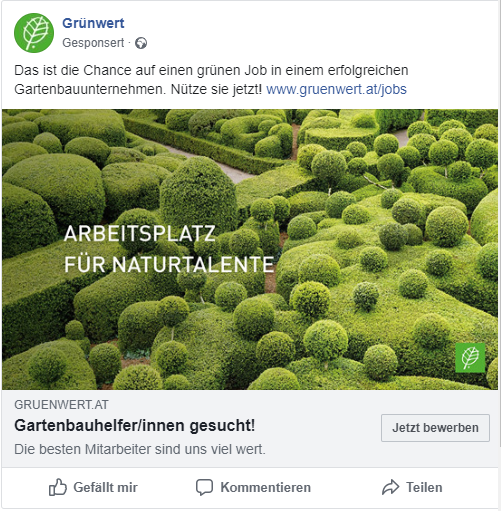 Jobinserat Gartenbauhelfer