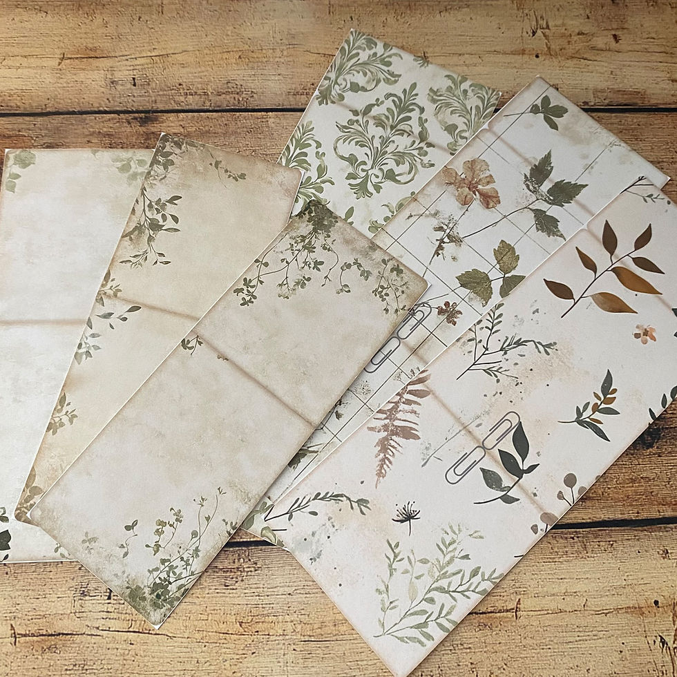 Thumbnail: Printable Hidden Paperclip Kit featuring vintage woodland ephemera with mushrooms, leaves, and forest textures for journaling