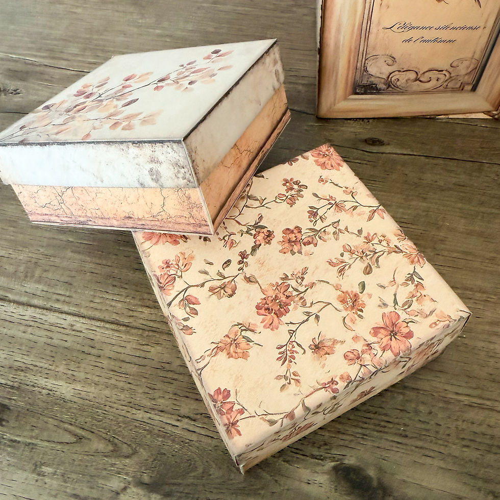 Thumbnail: Printable Autumn Ephemera Storage Cabinet kit with vintage drawer faces, floral autumn motifs, and textured panels
