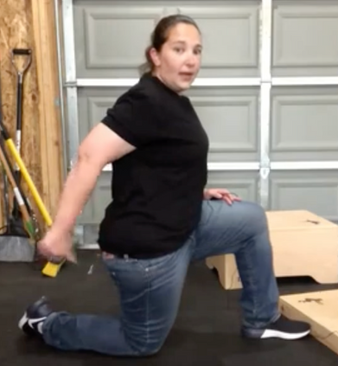 hip flexor stretch in a half knealing position