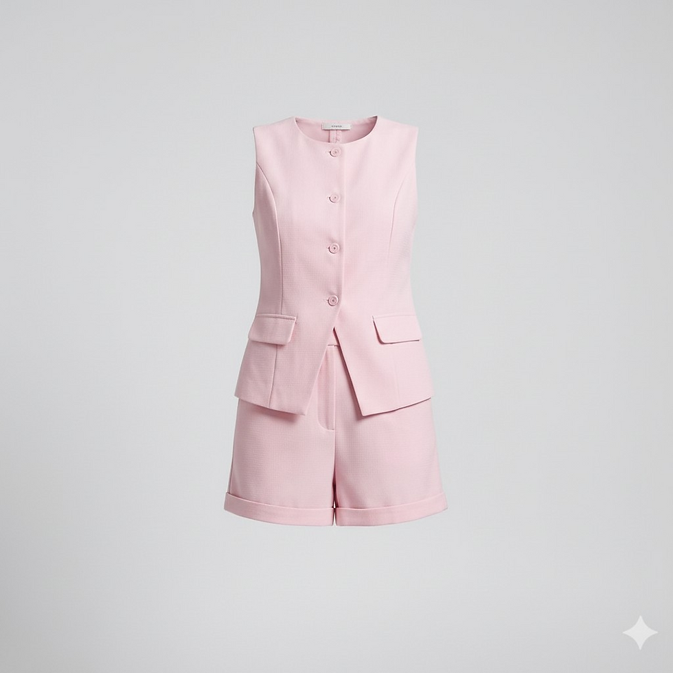 Miniatura: Conjunto alfaiataria short rosa