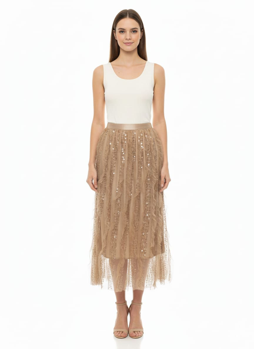 Miniatura: Saia de tule midi
