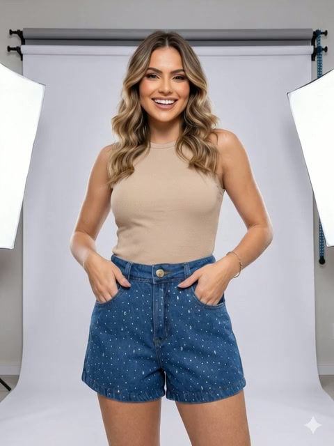 Miniatura: Short jeans strass