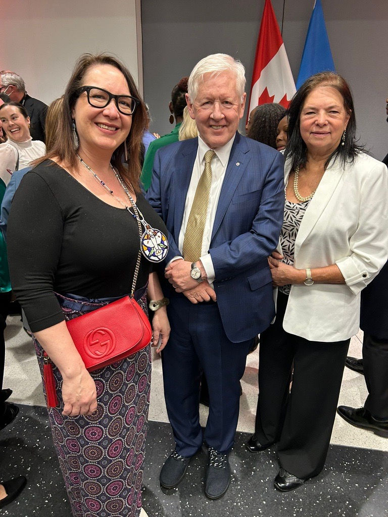 Cora McGuire-Cyrette, ED, ONWA (left) with Ambassador Bob Rae, Permanent Representative of Canada to the UN (center) and his wife Arlene Perly Rae (right)