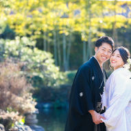 名古屋でフォトウェディング｜自然光に包まれた和装カップルの記念写真