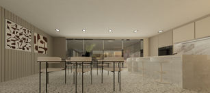 Open plan minimalist dining and kitchen concept - South Africa