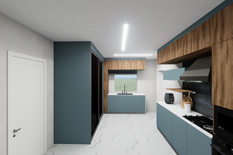 3D Render of a Kitchen Unit that was designed by Ezomdabu Concepts for a client
