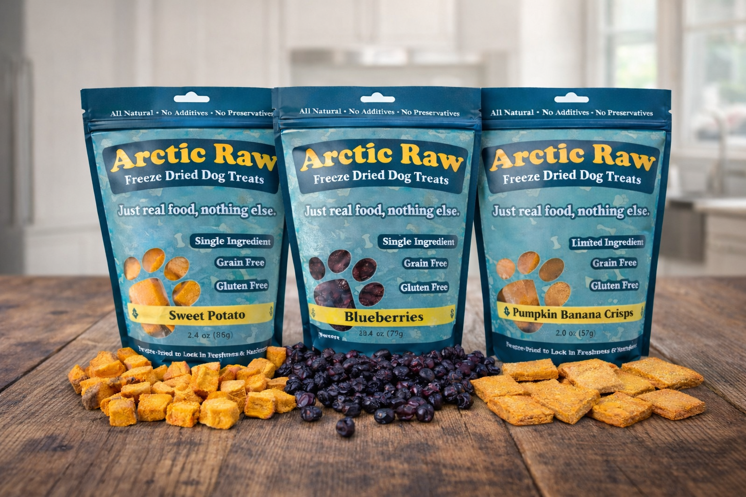 Fruit & Vegetable Dog Treat Variety Pack – 3 Bags