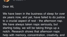 It's Official; it is good for employees to nap in the office