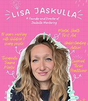 A meet the team card with an image of the lead director, Lisa Jaskulla. A theraputic mentor with experience in child development and is a certified Thrive practitioner 