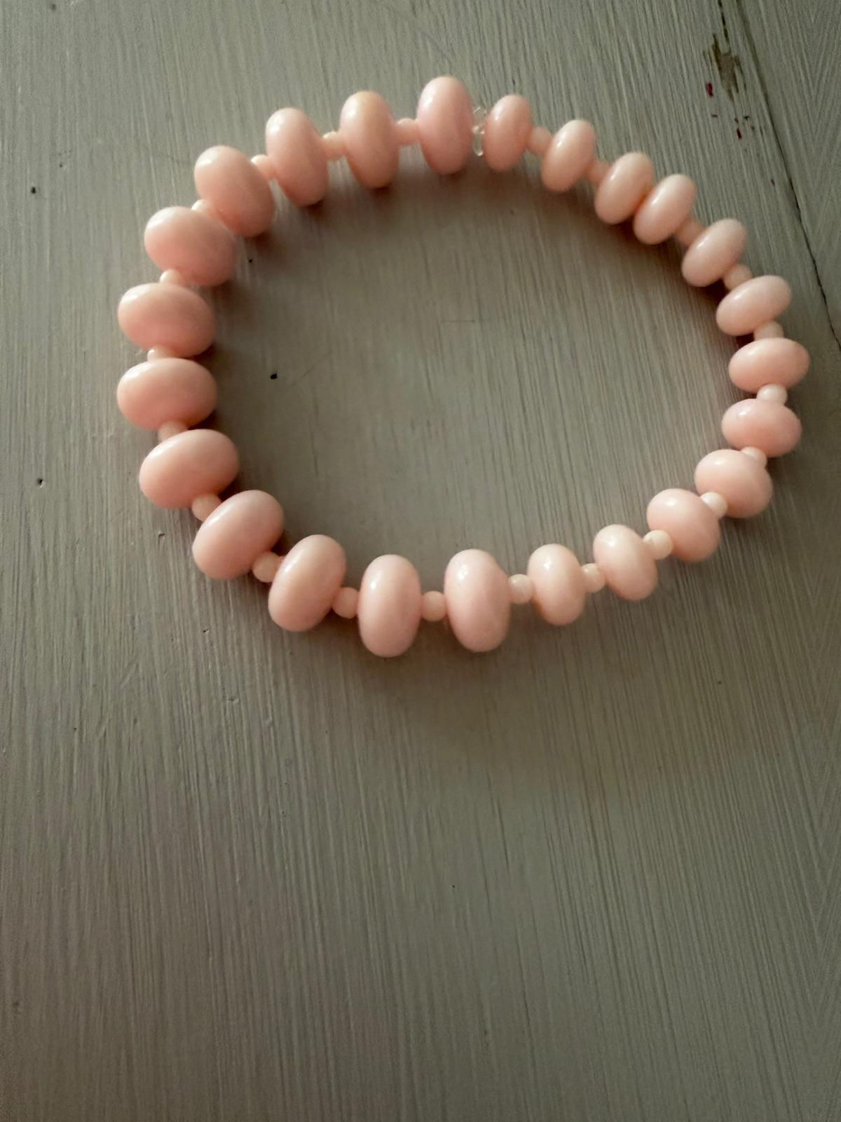 pink beaded stack bracelet