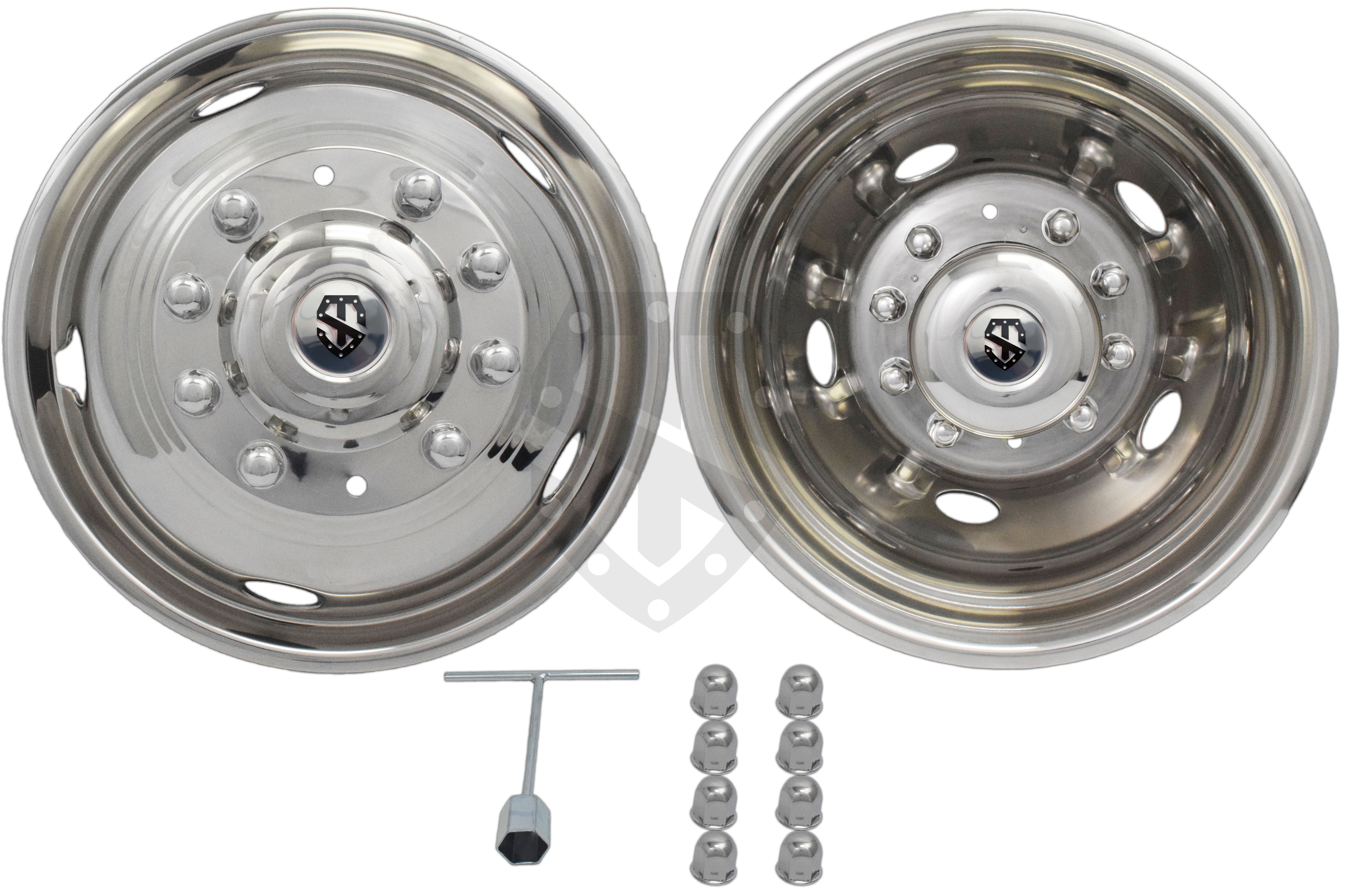 19.5" Stainless Steel Wheel Simulators for 2005-Current Ford F450/F550 Dually