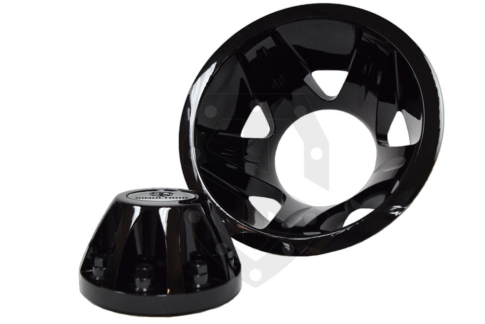 Thumbnail: 17" Gloss Black ABS Wheel Simulators for 2008-2010 GMC/Chevrolet 3500HD Dually