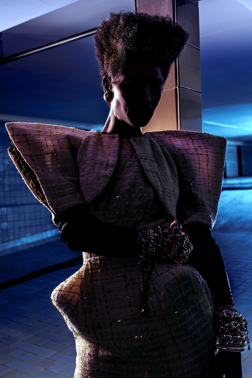 Sylvana Simons wearing Michelangelo Winklaar design for Hague Magazine by Dario & Misja