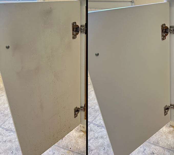 Interior kitchen cabinet clean