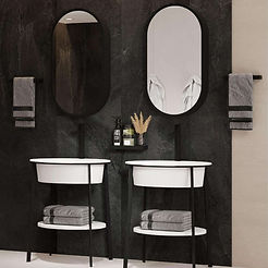 Glazed ceramic basin