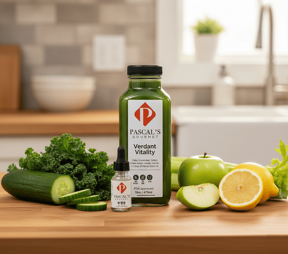 Miniatura: Juice Detox with Kale, Cucumber, Celery, Green Apple, Lemon and hemp seed oil in Miami  | Pascal's Juices