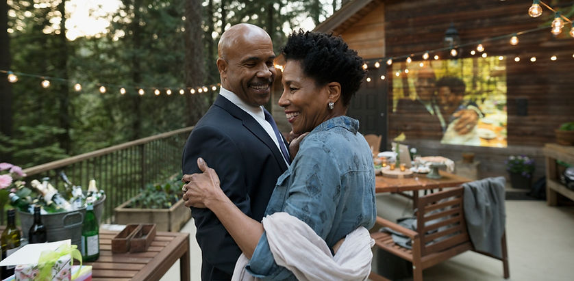 A couple dancing at their annverisary party