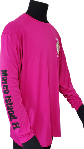 Men's Fuchsia Performance Moisture Wicking Long Sleeve T-Shirt