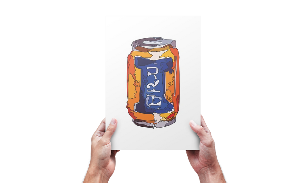 Watercolour Iron Brew Scottish drink can wall art print