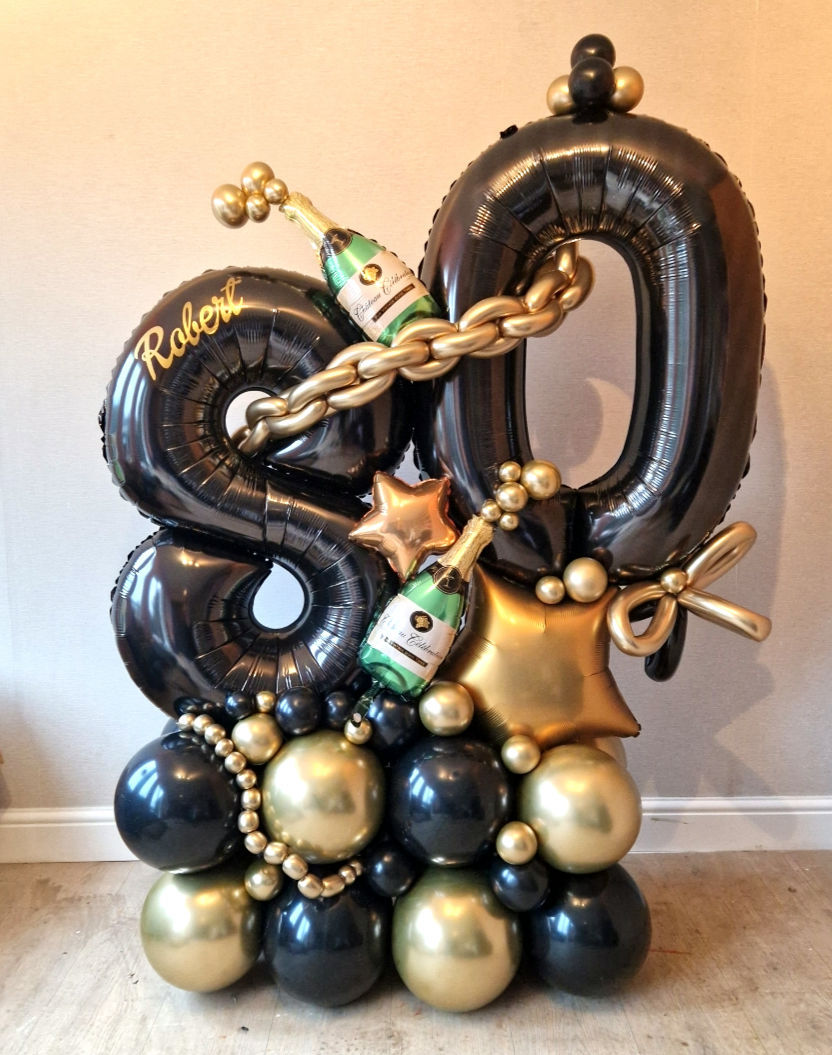 80TH READY MADE BALLOONS