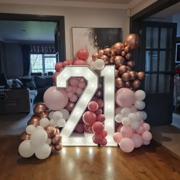 4ft LED light up numbers held in Mill Hill 