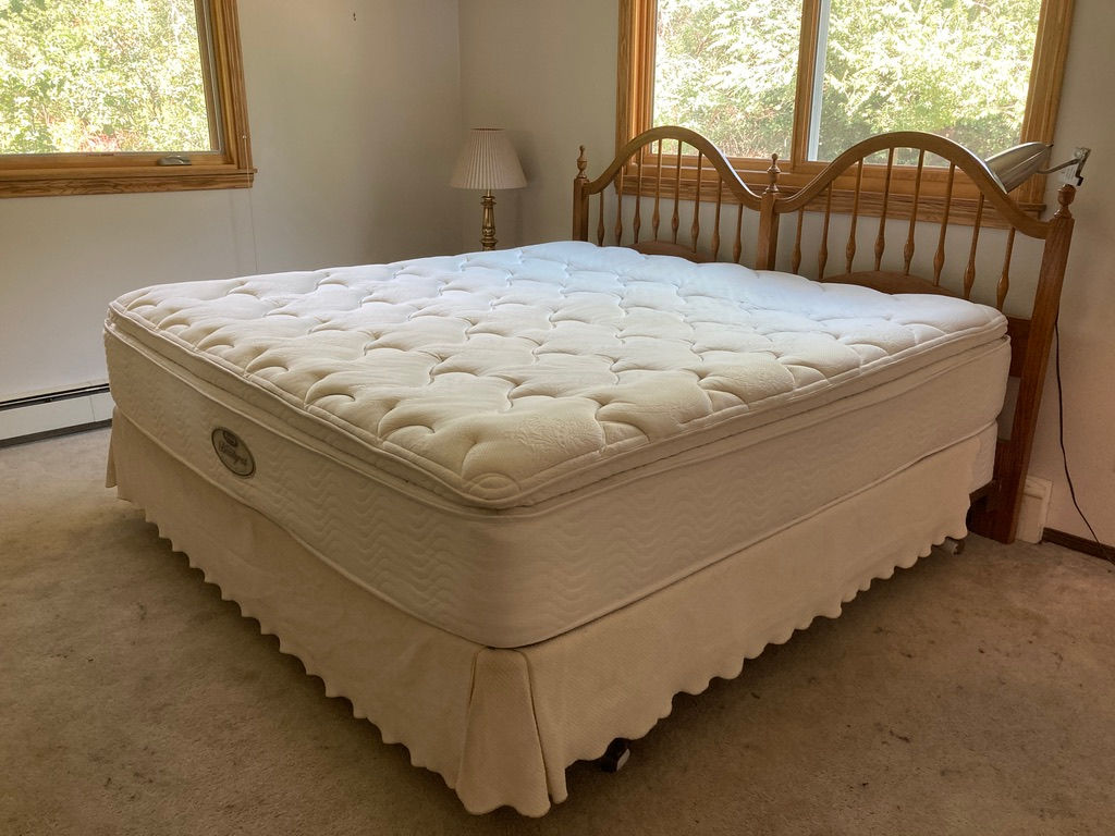 King Sized Bed with Mattress Set (Mattress Shows Wear)