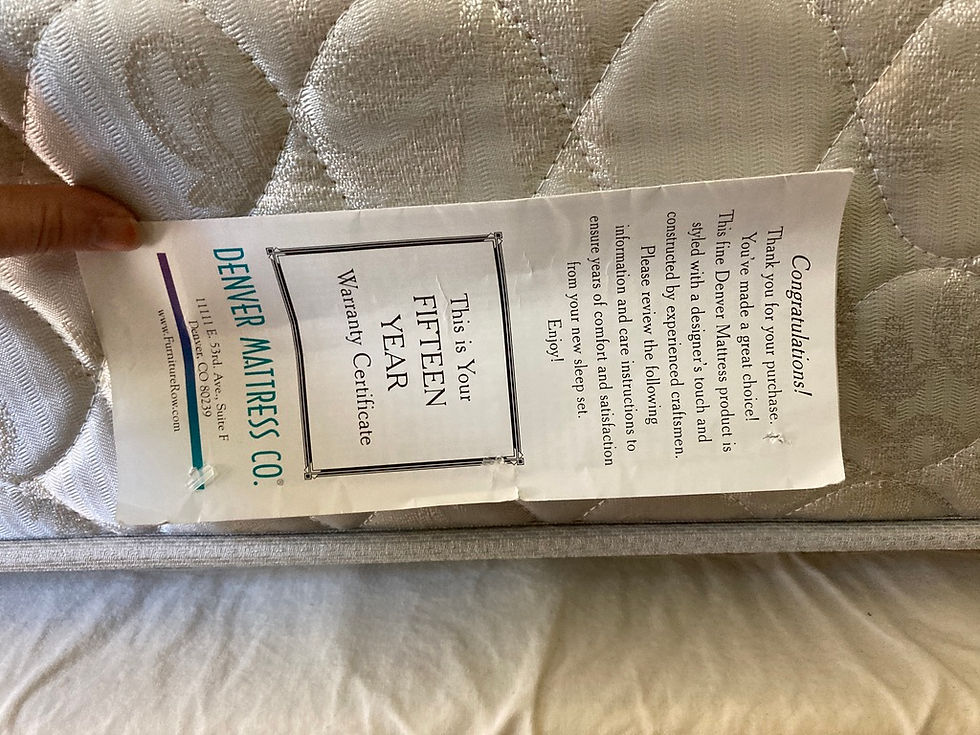 Thumbnail: Wooden sleigh bed with mattress set (mattresses show wear)