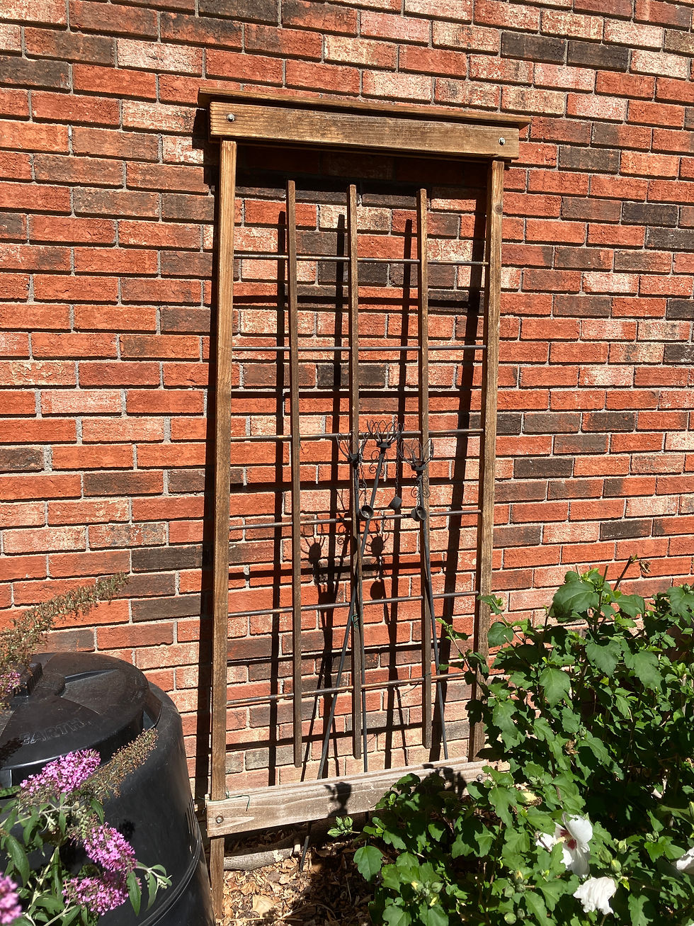 Thumbnail: Nearly 7 foot tall Wood & Copper Garden Trundle w/ 3 lamp stands