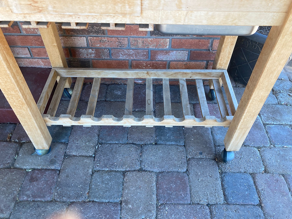 Thumbnail: Cute outdoor wooden wine cart with wheels