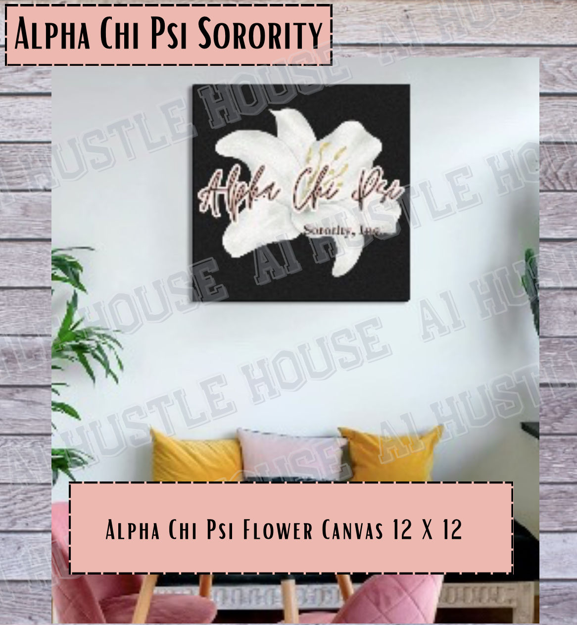 Alpha chi psi flower canvas 12 X 12