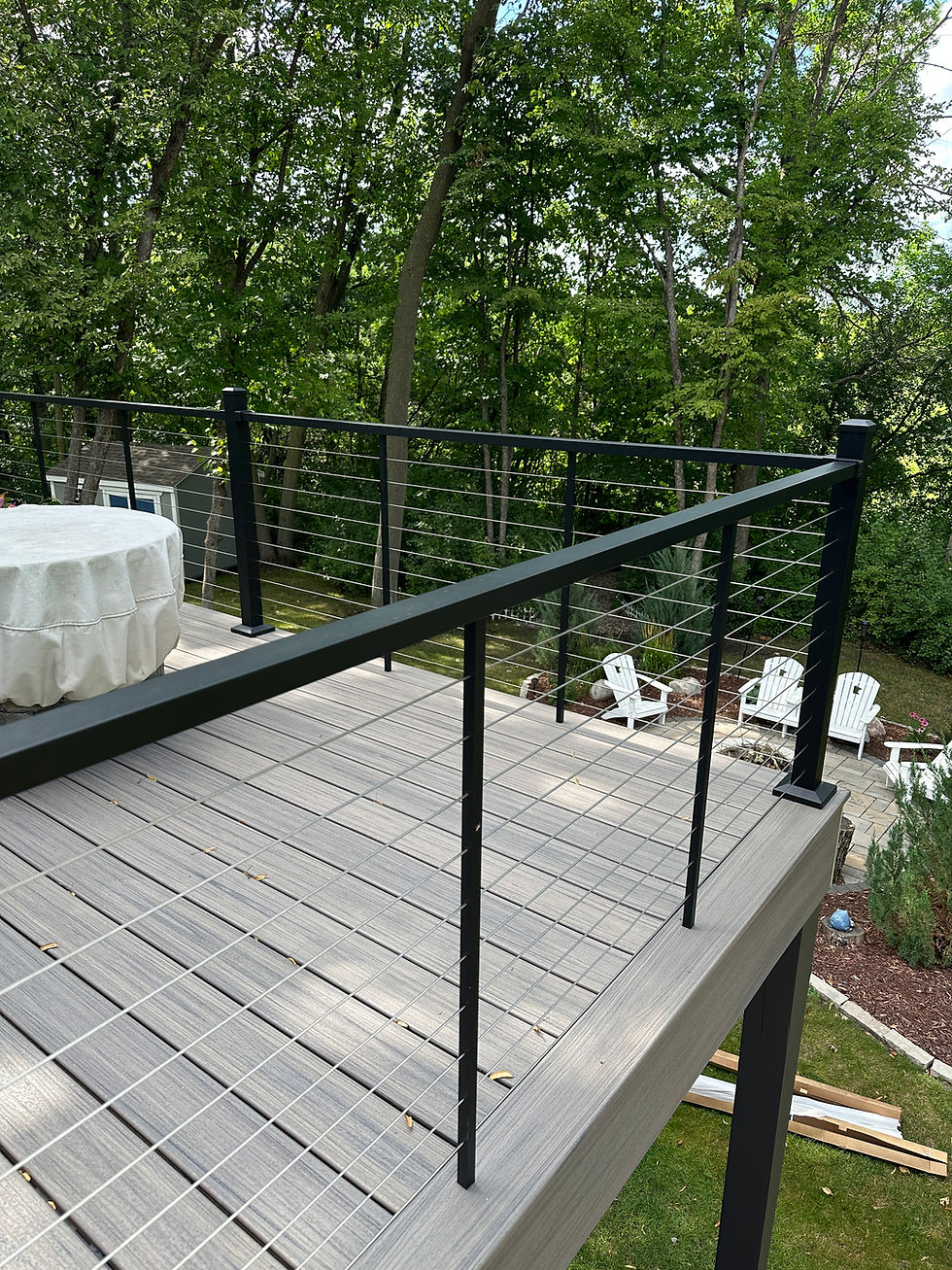 Close-up of Trex composite decking boards showing durable, splinter-free textured surface