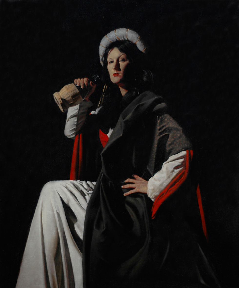 Giovane Donna con Fiasco, 48" x 40," o/c, 2012