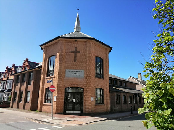 Exterior shot of St Paul's Methodist building in Aberystwyth, Ceredigion, Wales.