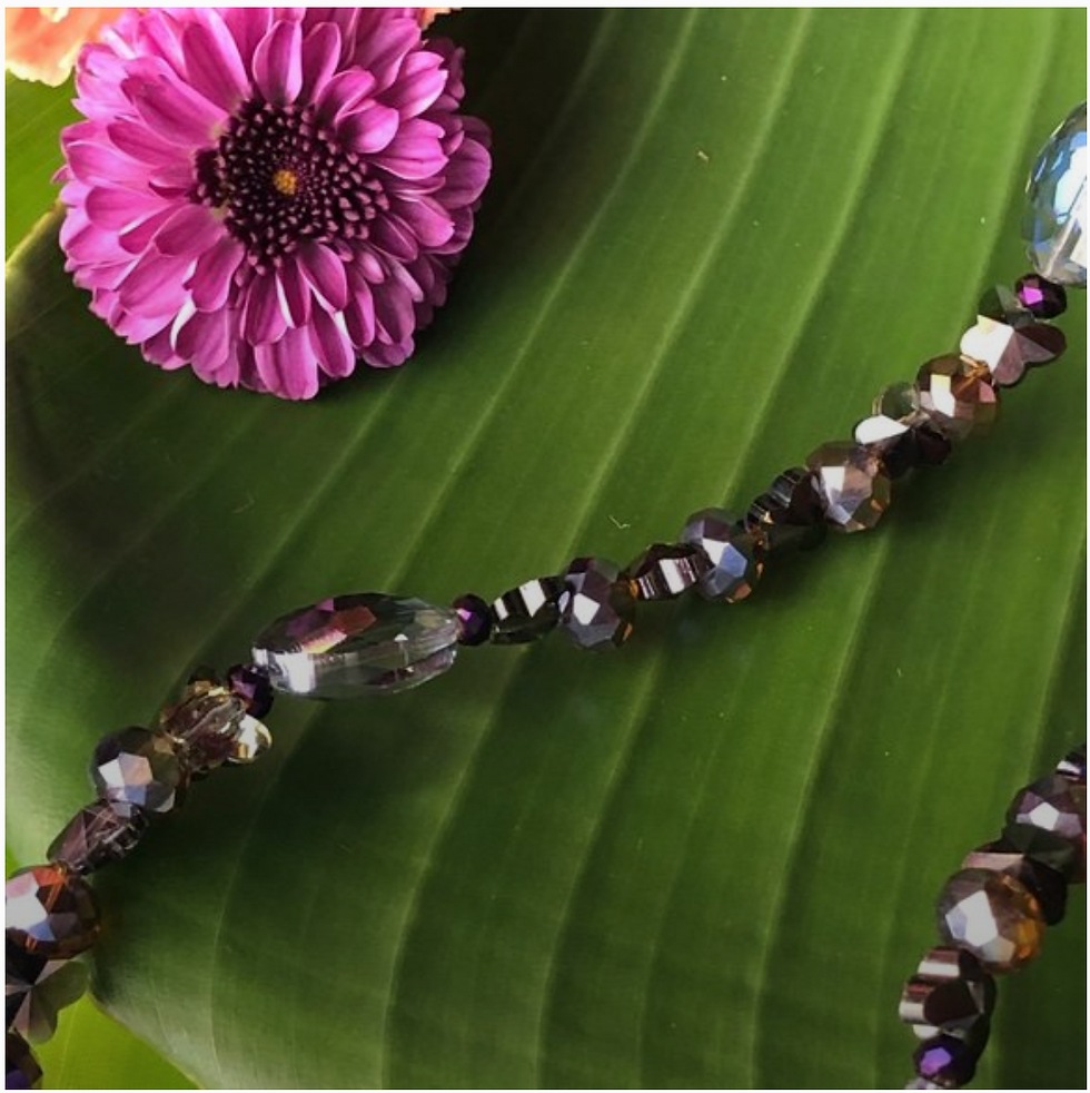 Thumbnail: 35 3/4" Magical Fairy Purple Faceted Crystal Glass Necklace