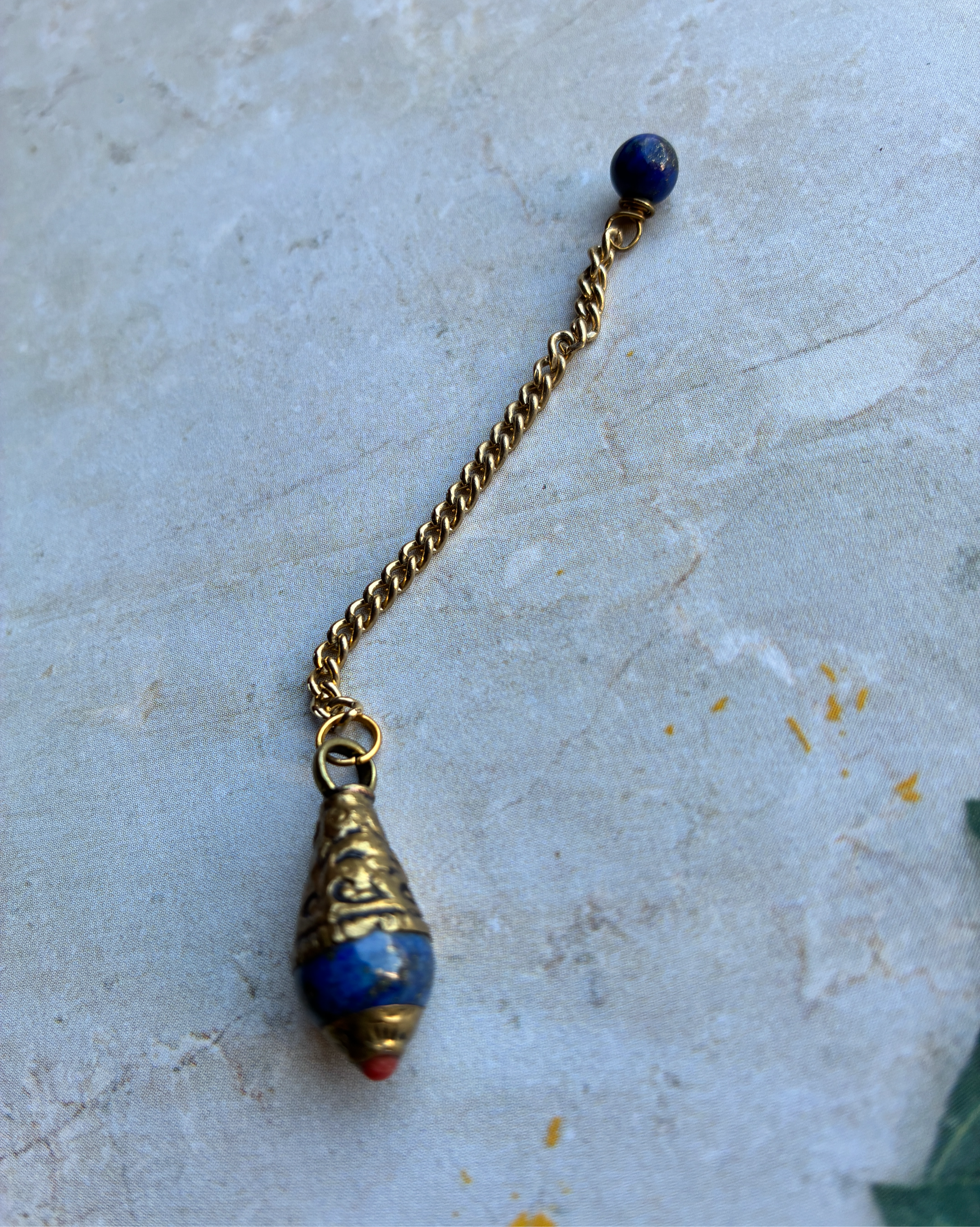3  7/8" Lapis lazuli pendulum