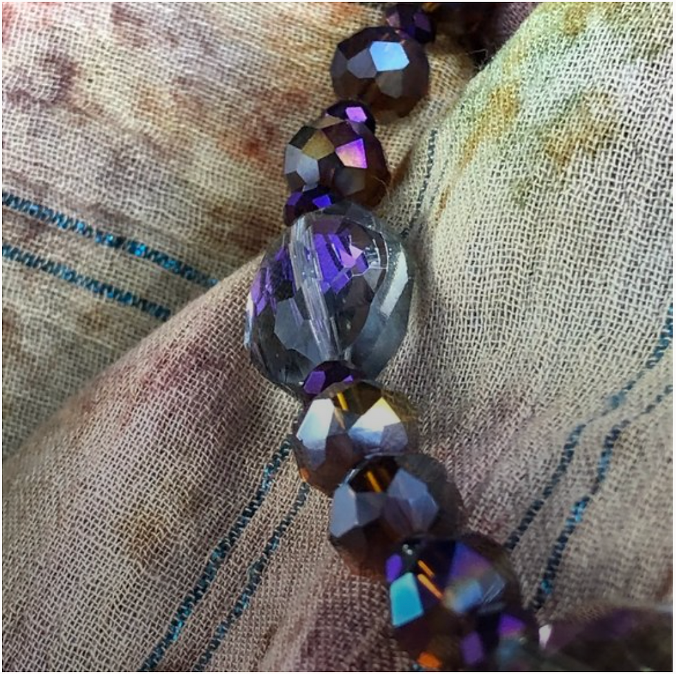 Thumbnail: 35  3/4" Magical Fairy Purple Faceted Crystal Glass Necklace