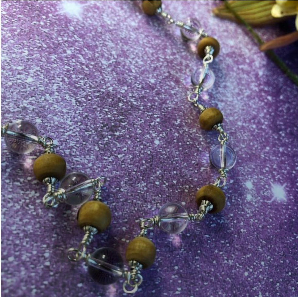 Thumbnail: 30 1/4" Natural Tulasi with quartz crystal (Gemstone for Venus)